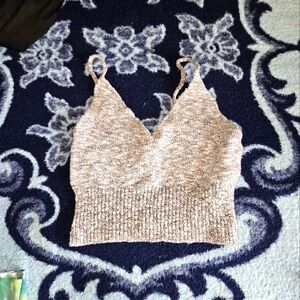 Knit Beige Crop Top